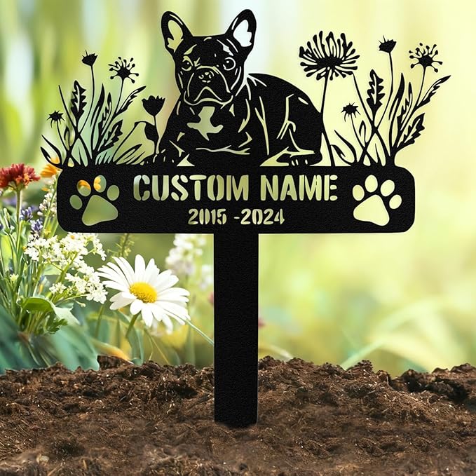 Custom Dog Grave Markers Outdoor, Personalized Pet Grave Marker Stake Dog Memorial, Outdoor Weatherproof Pet Cemetery Sign, Personalized Dog Memorial Gifts for Loss of Dog