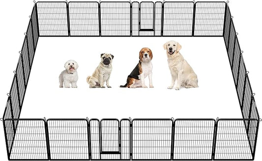 Yaheetech Dog Playpen Indoor, Extra Wide Outdoor Dog Fence Foldable Pet Puppy Exercise Pen for Yard/Garden/RV Camping, 24 Panels 40 Inch Height x 32 Inch Width