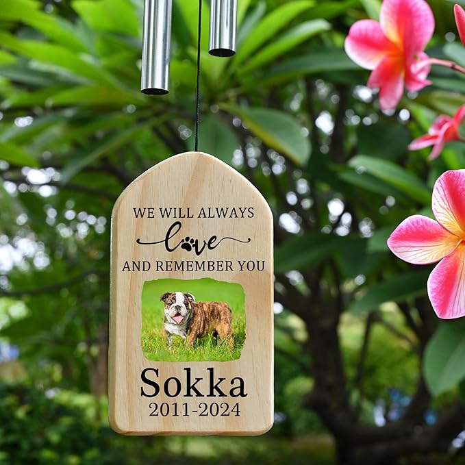 Dog Memorial Gifts for Loss of Dog, Pet Memorial Wind Chime, Pet Memorial Gifts, Pet Loss Gifts, Loss of Dog Sympathy Gift, Dog Remembrance Gift, in Memory of Dog Cat - Love and Remember You