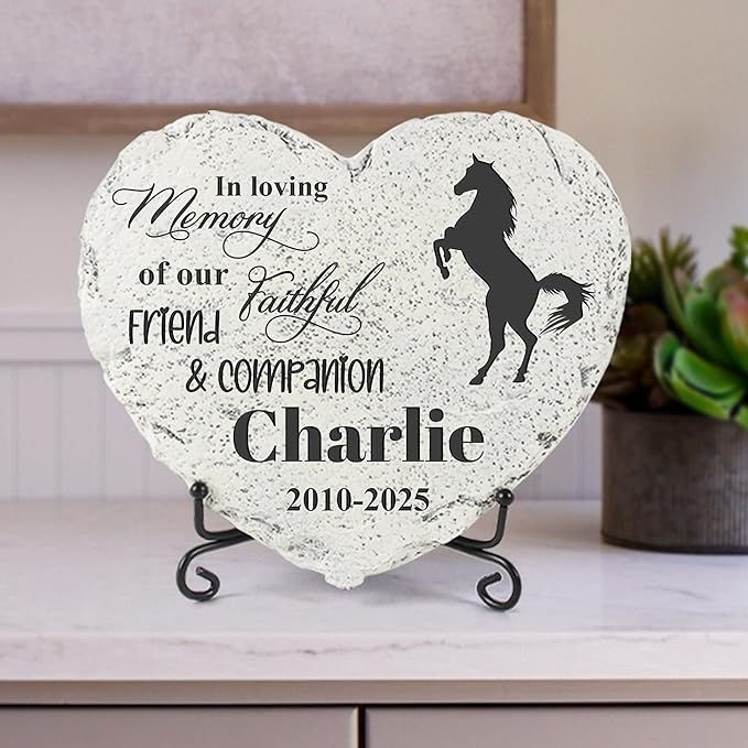 Personalized Dog Memorial Stone, Loss Gifts for Pet, Garden Stone, Pet Loss Gifts Cat Memorial Gifts, Cemetery Decorations, Grave Stone (Horse)