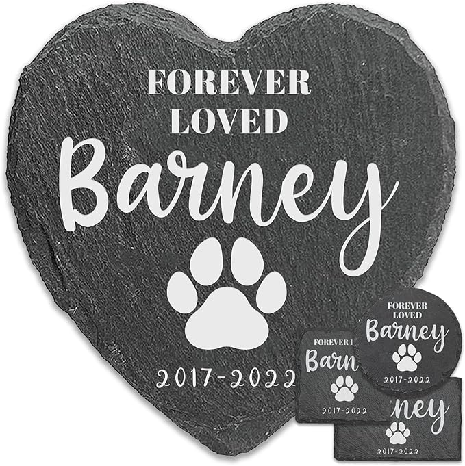 ubjva Dog Memorial Stone Dog Memorial Gifts for Loss of Dog Pet Garden Stone for Indoor Outdoor Lawn Backyard Cemetery Decorations - Style9(Laser Engraving)
