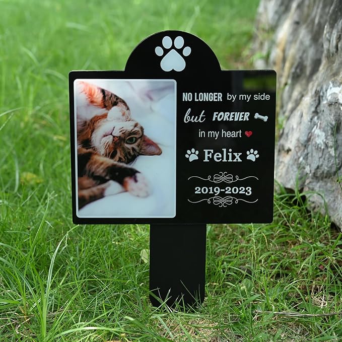 Personalized Dog Memorial Plaque – Custom Acrylic Pet Grave Marker for Outdoor Cemetery, Garden or Yard – Weatherproof Pet Loss Memorial Gift with UV Print (01)