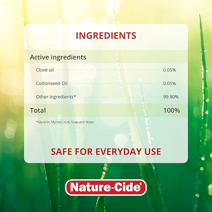 Nature-Cide Flea & Tick. All Natural Tick and Flea Spray for House and Pets to Keep Your Home Safe. Kills on Contact. No Strong Odor. 8 oz
