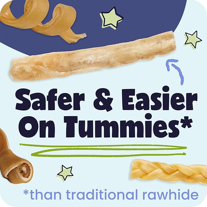 Pawstruck Natural Large Collagen Stick Springs for Dogs - Vet-Approved Long Lasting Alternative to Traditional Rawhide & Bully Sticks with Glucosamine & Chondroitin - 4 Pack - Packaging May Vary