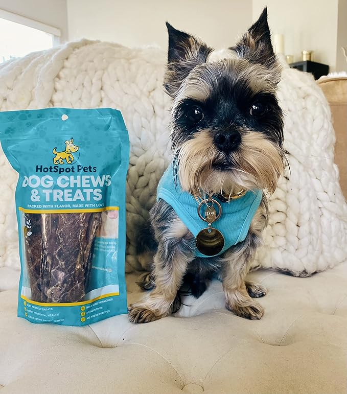 hotspot pets Beef Esophagus Dog Treats (6 INCHES - 25 Count) Grass Fed with No Added Hormone, All Natural Jerky Dog Treats - Dog Chews Rich in Glucosamine & Chondroitin for Joint Health