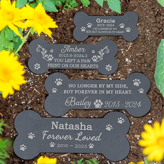 Dog Memorial Gifts for Loss of Dog, Pet Memorial Stone, Pet Memorial Gifts for Dogs, Loss of Dog Sympathy Gift, Dog Bereavement Gifts, Pet Loss Gifts - Forever Loved Bone