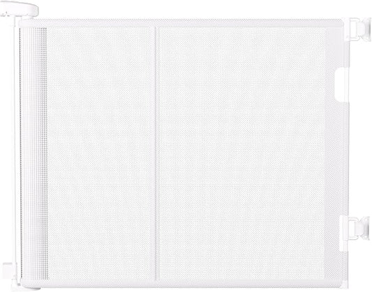 100 inches Retractable Baby Gate, 34 inches Tall Extra Wide Mesh Safety Gate for Open Floor Plans, Wide Doorways, Baby and Pet Barrier for Indoor Outdoor Use, White