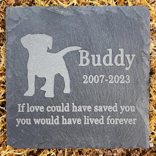 Personalized Pet Memorial Stone, Custom Loss of Dog Gifts Pet Keepsake Gifts Personalized Garden Stone Dog Sympathy Stone Dog Memorial Tombstone - Dog