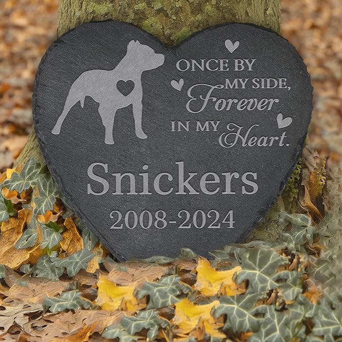 Personalized Pet Memorial, Dog Memorial Stone, Dog Tombstone, Dog Grave Marker, Dog Memorial Gifts, Dog Loss - Heart-Shaped