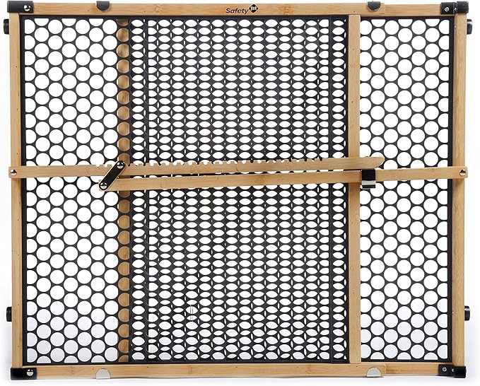 Safety 1st Bamboo Baby Gate for Doorways, No Drill Easy Install, Dog Gates, Fits 28"-42", 24" High, Bamboo and Black
