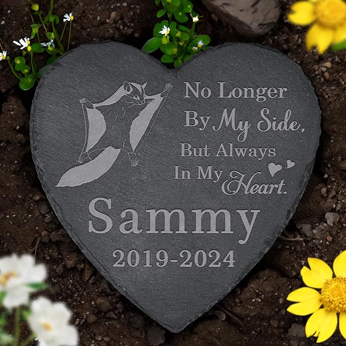 Flying Squirrel Memorial Stone - Flying Squirrel Headstone - Memorial for Flying Squirrel - Loss of Flying Squirrel - Flying Squirrel Keepsake - in Memory of Flying Squirrel (Heart-Shaped)