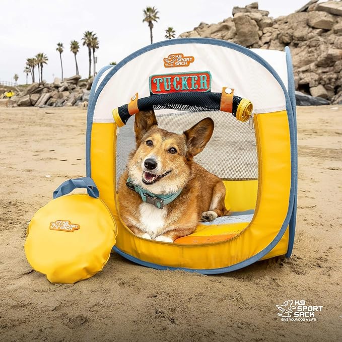 K9 Sport Sack K9 Kennel Portable Pop-Up Tent, Yellow - Small (20" L x 20" W x 20" H) - For Indoor & Outdoor Use + Travel - Includes Carry Bag & Four Stakes