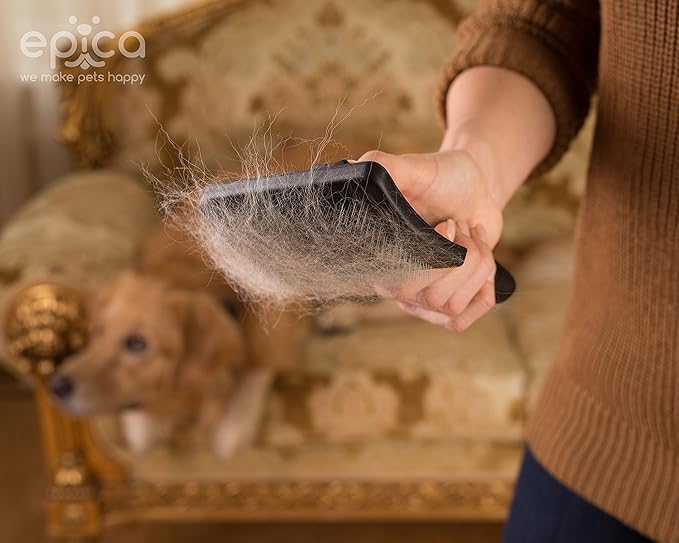 Self-Cleaning Slicker Brush with Pivoting Head for Dogs