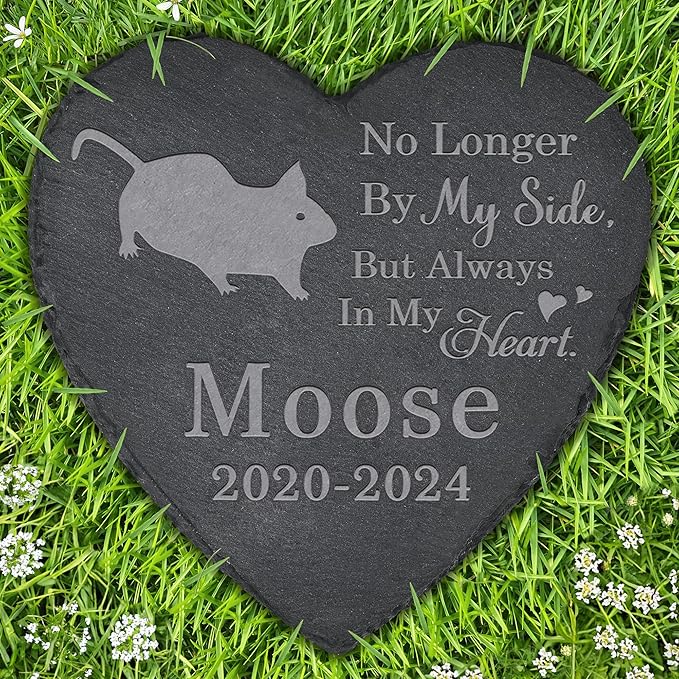 Guinea Pig Memorial Stone Guinea Pig Headstone - Memorial for Guinea Pig - Loss of Guinea Pig - Guinea Pig Keepsake - Pet Remembrance Guinea Pig - in Memory of Guinea Pig (Heart-Shaped)