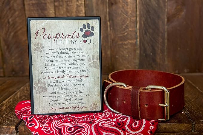 Pawprints Left By You Pet Memorial Plaque - Remembrance Offering For Grieving Pet Owner