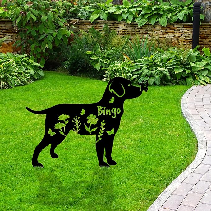 Custom Metal Pet Grave Markers Dog Memorial Plaque, Waterproof Dog Grave Markers Outdoor, Memorial Garden Decor for Loss of Beloved Pet, Personalized Sympathy Gift for Dogs