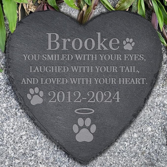 Pet Memorial Gifts, Pet Memorial Stone, Dog Memorial Stone, Dog Memorial Gifts for Loss of Dog, Cat Memorial Gifts, Pet Loss Gifts, Loss of Dog Sympathy Gift, In Memory of Pet - Loved With Your Heart