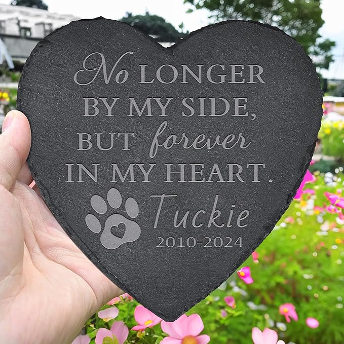 Pet Memorial Gifts, Pet Memorial Stone, Dog Memorial Gifts for Loss of Dog, Pet Remembrance Gift, In Memory of Dog Cat, Loss of Pet Sympathy Gift, Pet Loss Gifts - Forever in My Heart(Heart-shaped)