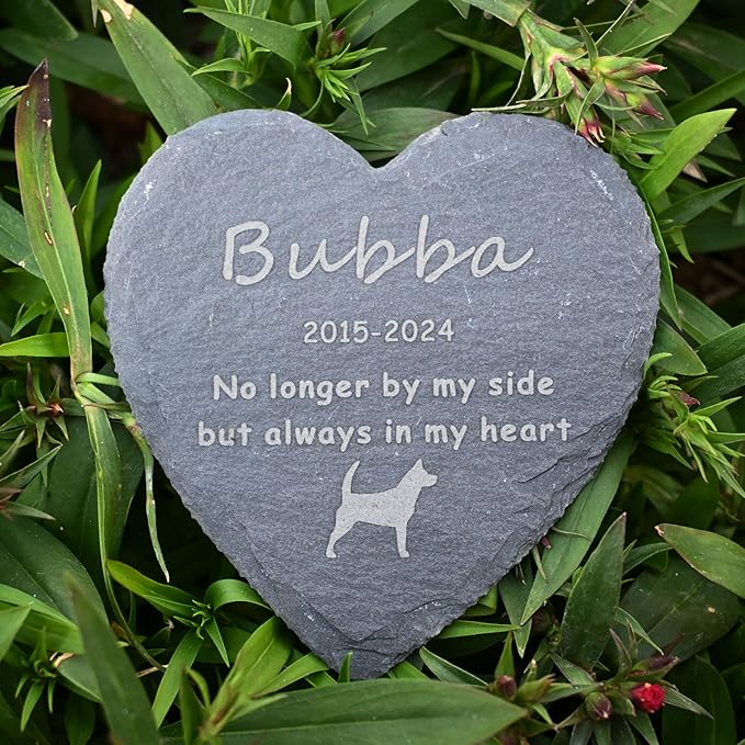 6" Dogs Pet Memorial Garden Stone, Custom Pet Headstone Grave Markers with Sympathy Poem Remembrance, Dog or Cat Bereavement Loss Gift