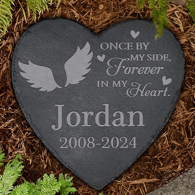 Personalized Pet Memorial, Pet Memorial Stone, Pet Tombstone, Pet Grave Marker, Pet Memorial Gifts, Pet Loss - Heart-Shaped