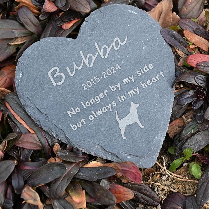 4" Dogs Pet Memorial Garden Stone, Custom Pet Headstone Grave Markers with Sympathy Poem Remembrance, Dog or Cat Bereavement Loss Gift