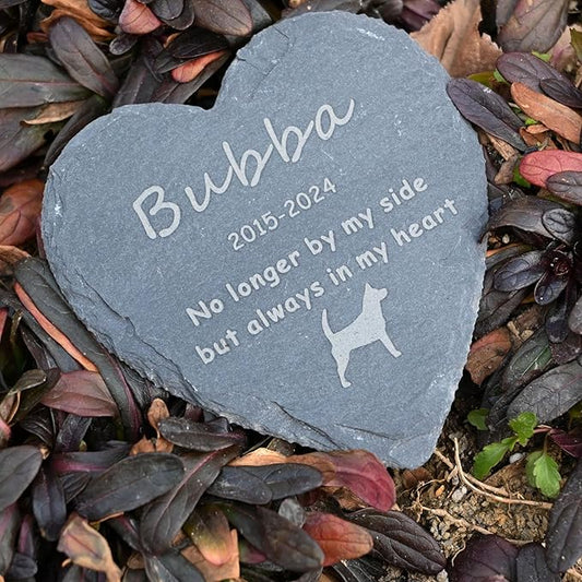 4" Dogs Pet Memorial Garden Stone, Custom Pet Headstone Grave Markers with Sympathy Poem Remembrance, Dog or Cat Bereavement Loss Gift