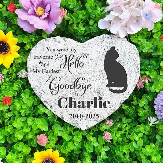 Personalized Dog Memorial Stone, Loss Gifts for Pet, Garden Stone, Pet Loss Gifts Cat Memorial Gifts, Cemetery Decorations, Grave Stone (Cat)