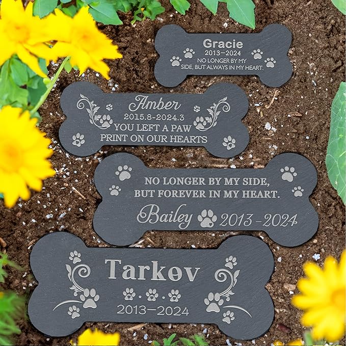 Dog Memorial Gifts for Loss of Dog, Pet Memorial Stone, Pet Memorial Gifts for Dogs, Loss of Dog Sympathy Gift, Dog Bereavement Gifts, Pet Loss Gifts - Bone