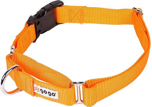 GOGO Pet Products 3/8-Inch Martingale Dog Collar, X-Small, Orange
