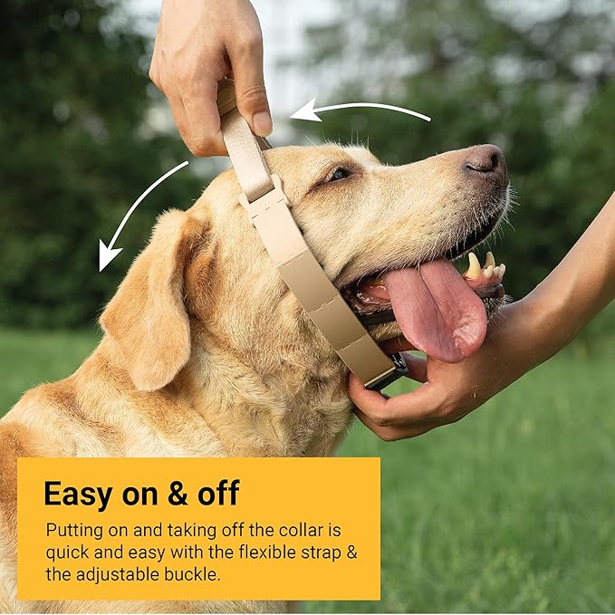 SVD.PET Dog Prong Collar for No-Pull Training, Quick-Release Buckle Adjustable Pinch Collar for Large Dogs (Tan, Large Size)
