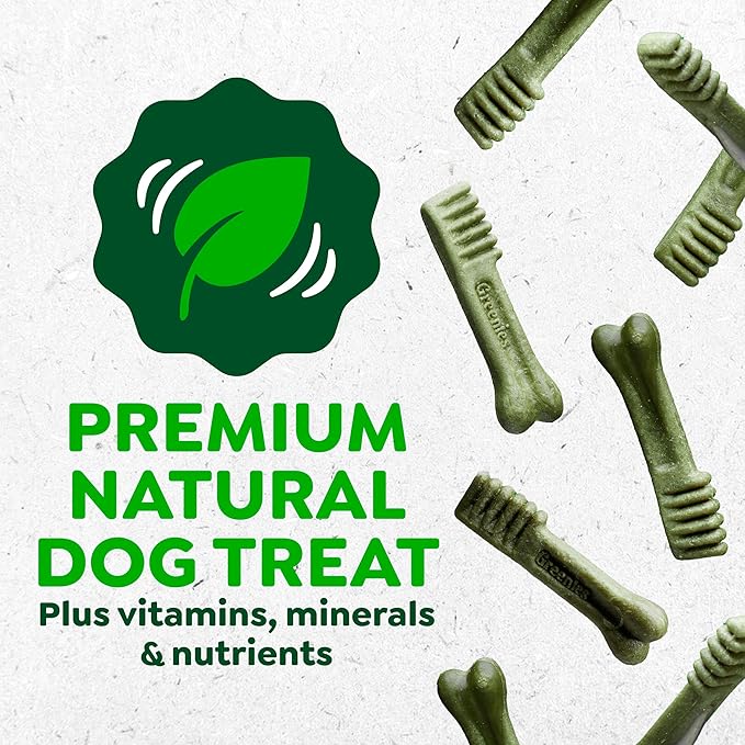 Greenies Veterinarian-Recommended Adult Natural Dental Dog Treats Regular Size, Dog Dental Chews, Original Flavor, 12 oz. Pack, 12 Count