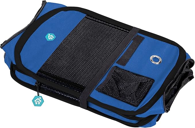 Deluxe Premium Pet Dog Playpen Portable Soft Dog Exercise Pen Kennel with Carry Bag for Dogs, Cats, Kittens, and All Pets (Medium, Blue)