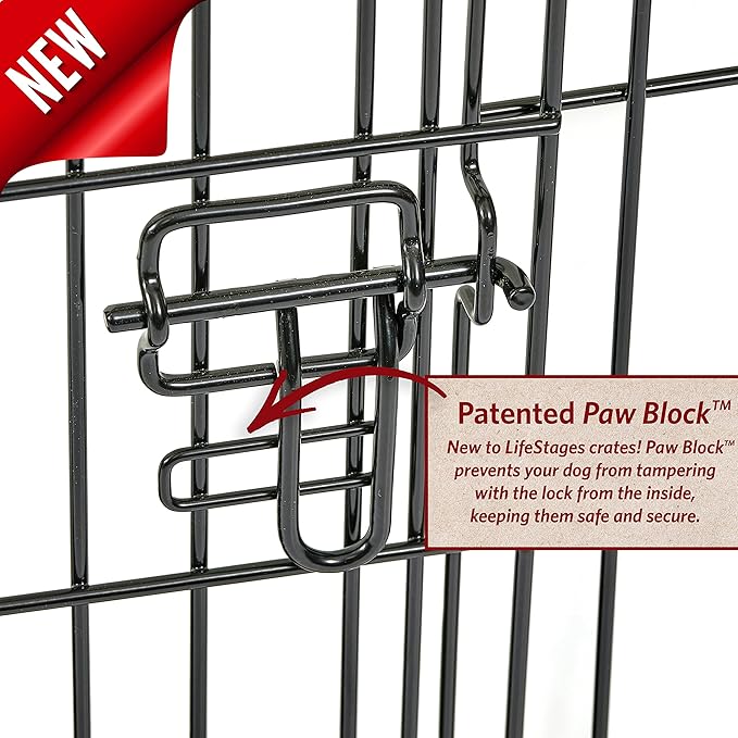 MidWest Homes for Pets 30-Inch LifeStages Crate for Medium Breeds, 21-40 lbs, Double Door Folding Dog Crate with Divider Panel, Leak-Proof Tray & Secure Latch, Heavy-Duty & Easy to Assemble