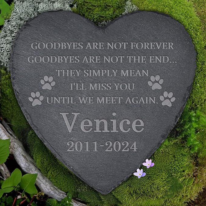 Dog Memorial Gifts for Loss of Dog, Dog Memorial Stone, Pet Memorial Gifts, Pet Memorial Stone, Pet Loss Sympathy Gift, Cat Memorial Gifts, Dog Bereavement Gifts - Goodbye are Not The End