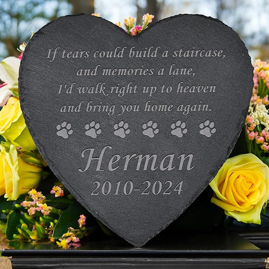 Pet Memorial Gifts, Pet Memorial Stone, Dog Memorial Gifts for Loss of Dog, Pet Remembrance Gift, In Memory of Dog Cat, Loss of Pet Sympathy Gift, Pet Loss Gifts - Bring You Home Again(Heart-shaped)