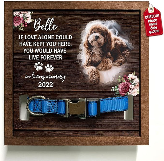 Customized Dog Collar Frame Memorial Pet Remembrance Gifts in Memory of Dog Cat Pet Loss Sign for Dogs Lover Gifts Sentimental Quote Pet Keepsake Remembrance Pet Sympathy Gifts Christmas Idea