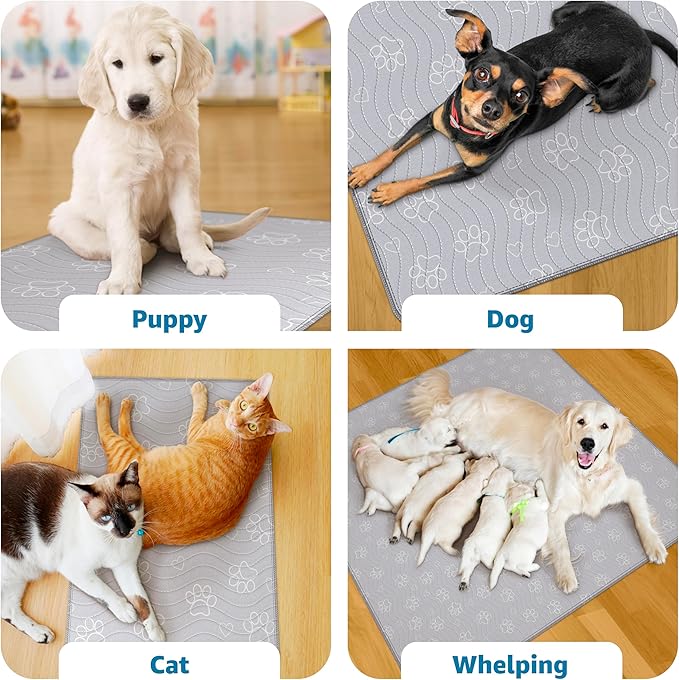 IMPROVIA® Reusable Puppy Pad – Waterproof, Extra-Absorbent, Washable Pee Pad for Dog Training, Whelping, & More – Protect Your Floors & Pet with Quick-Drying Potty Pad (Paws & Hearts, Medium 36"x41")