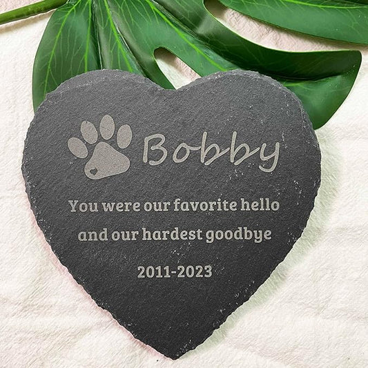 4" Personalized Memorial Stones, Dog Memorial Gifts, Dog Cat Headstone Memorial Gifts for Loss of Dog, Loss of Cat Sympathy Gift, Passing Away Gifts