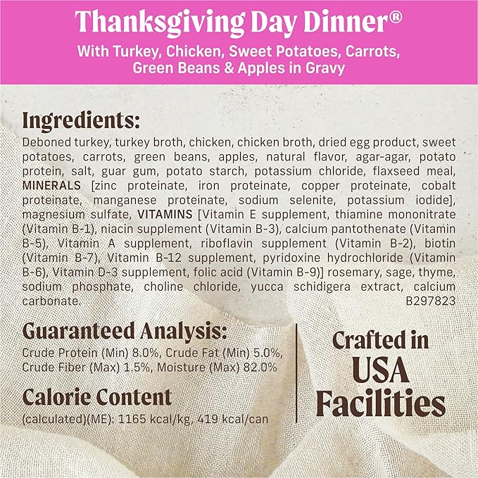 Merrick Grain Free Wet Dog Food, Premium Gluten Free Canned Adult Dog Food, Thanksgiving Day Dinner - (Pack of 12) 12.7 oz. Cans