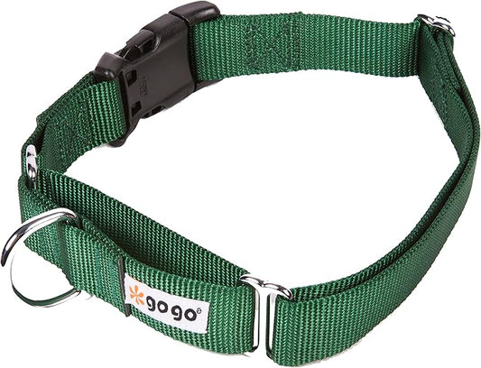 GOGO Pet Products 3/4-Inch Martingale Dog Collar, Medium, Hunter Green