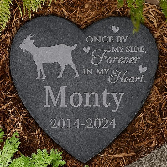 Personalized Pet Memorial, Goat Memorial Stone, Goat Tombstone, Goat Grave Marker, Goat Memorial Gifts, Goat Loss - Heart-Shaped