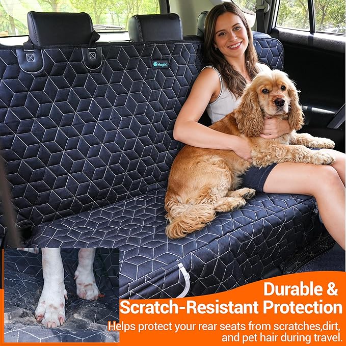 Bench Dog Car Seat Covers for SUV, Waterproof Dog Seat Cover for Back Sea, Dog Seat Cover Protector for Suvs,Cars,Trucks, Heavy Duty Non-Slip Split Bench, Pet & Kid Proof (52" W)