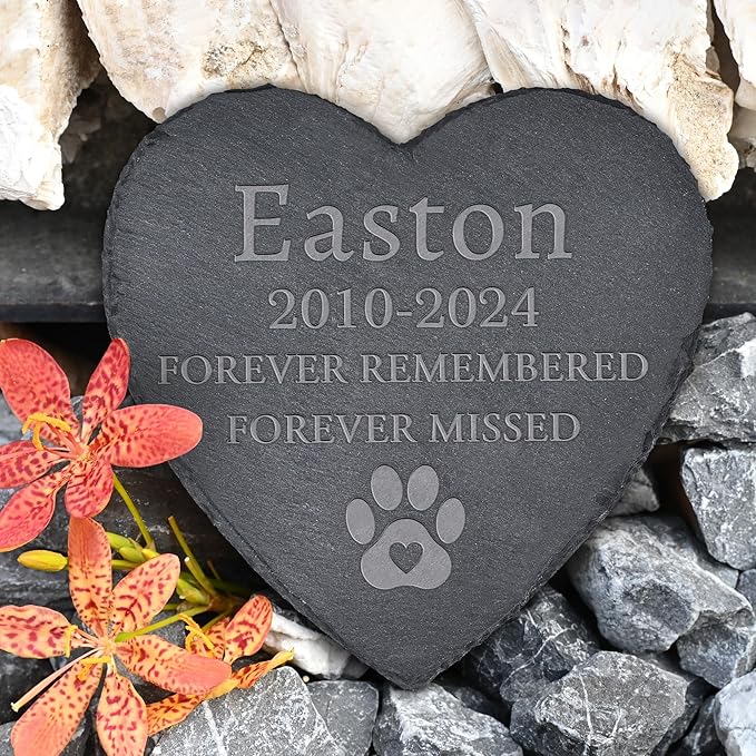 Pet Memorial Gifts, Pet Memorial Stone, Dog Memorial Stone, Dog Memorial Gifts for Loss of Dog, Cat Memorial Gifts, Pet Loss Gifts, Loss of Dog Sympathy Gift, In Memory of Pet - Forever Remembered