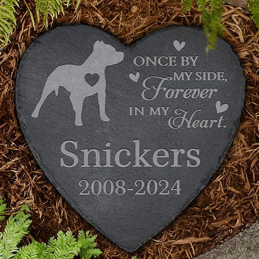 Personalized Pet Memorial, Dog Memorial Stone, Dog Tombstone, Dog Grave Marker, Dog Memorial Gifts, Dog Loss - Heart-Shaped