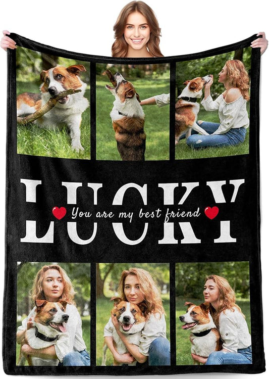 Funny DIY Personalized Pet Memorial Blanket with Photo Pet Memorial Gifts for Dogs Cats Loss of Dog Sympathy Gift Dog Bereavement Remembrance Pets Loss Gifts Custom Dogs Picture Blanket