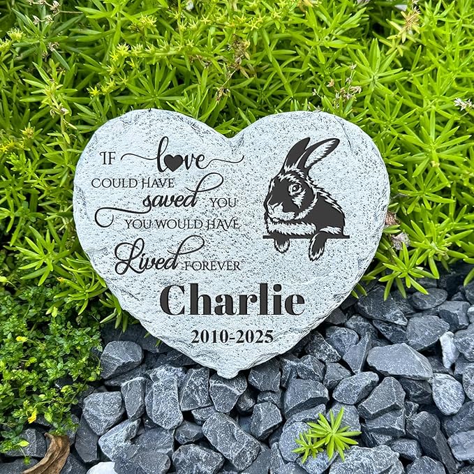Personalized Dog Memorial Stone, Loss Gifts for Pet, Garden Stone, Pet Loss Gifts Cat Memorial Gifts, Cemetery Decorations, Grave Stone (Rabbit)
