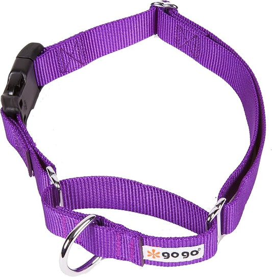 GOGO Pet Products 3/4-Inch Martingale Dog Collar, Medium, Purple