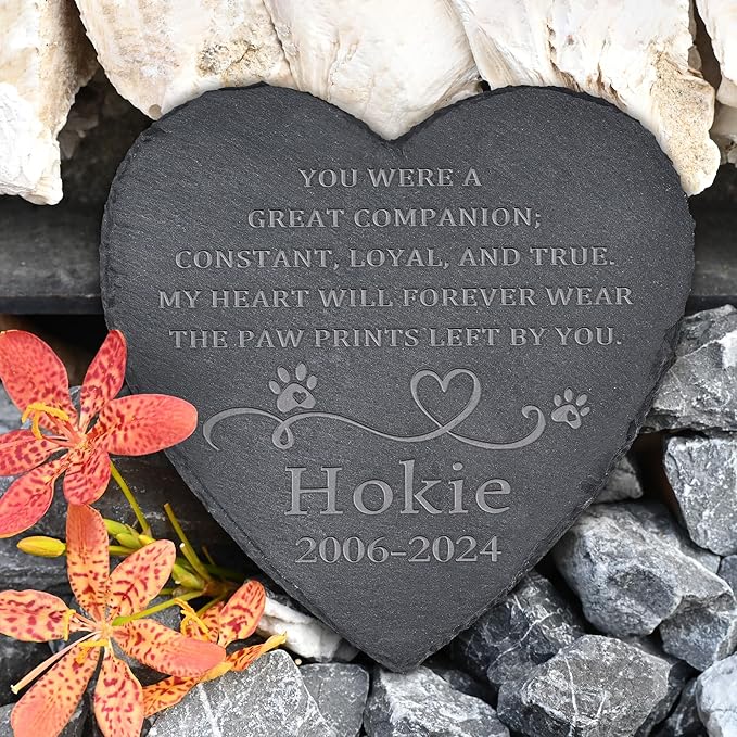 Pet Memorial Gifts, Pet Memorial Stone, Dog Memorial Stone, Dog Memorial Gifts for Loss of Dog, Cat Memorial Gifts, Pet Loss Gifts, Loss of Dog Sympathy Gift, In Memory of Pet - A Great Companion