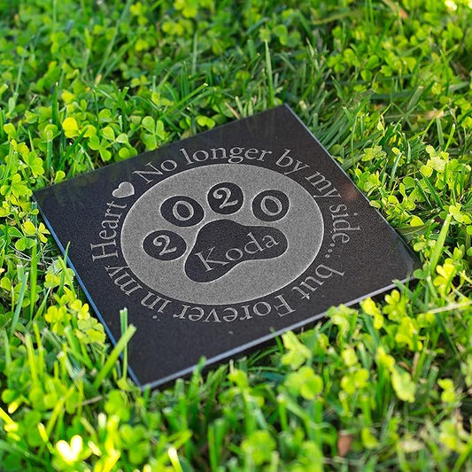 Lara Laser Works Memorial Gifts, Personalized Pet Grave Markers - 4 Different Sizes - Pet Loss Gifts (No Longer by My Side)