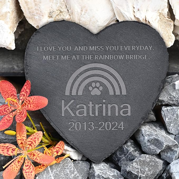 Pet Memorial Gifts, Pet Memorial Stone, Dog Memorial Stone, Dog Memorial Gifts for Loss of Dog, Cat Memorial Gifts, Pet Loss Gifts, Loss of Dog Sympathy Gift, in Memory of Pet - Love & Miss